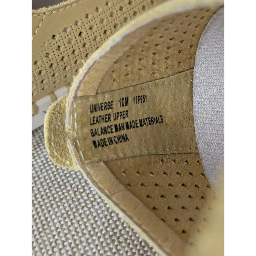 OTBT Womens Universe Shoe Size 10 Yellow Leather Perforated Slip On Flat Loafer